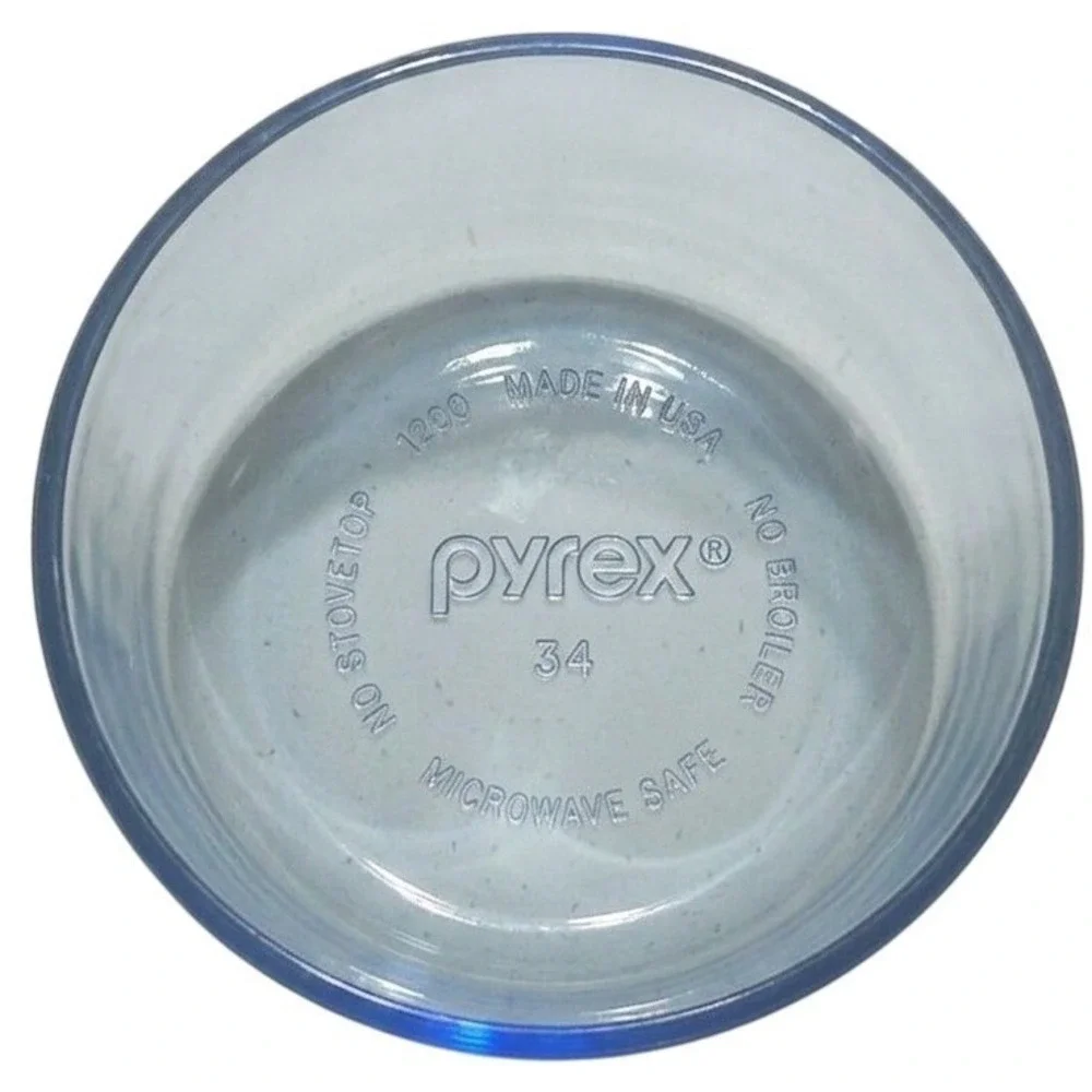 Vintage Pyrex 7200 Clear Light Blue Tint‎ Glass Storage Bowl Made in USA 2 Cup